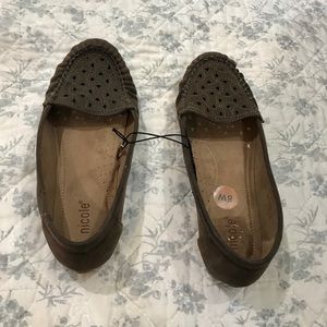 Nicole Women Brown Suede Slip On Loafers